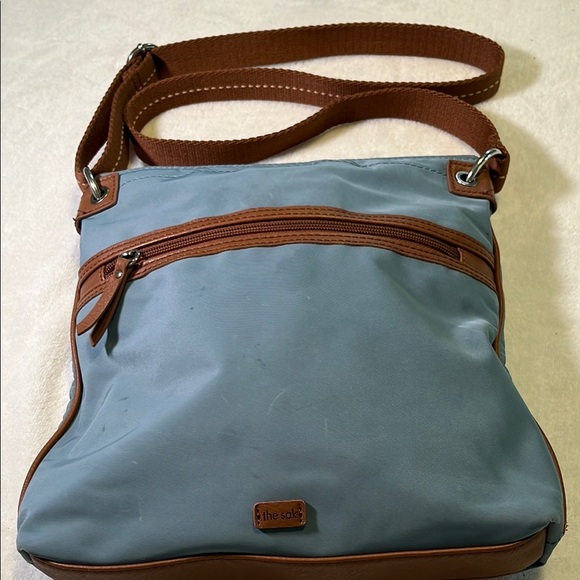 The sac Elegant Blue and Brown Crossbody Bag - Picture 3 of 7